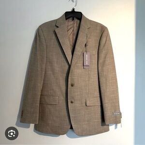 Michael Kors Classic Fit Stretch Kent Sport Coat Blazer Suit Jacket in Tan – NWT